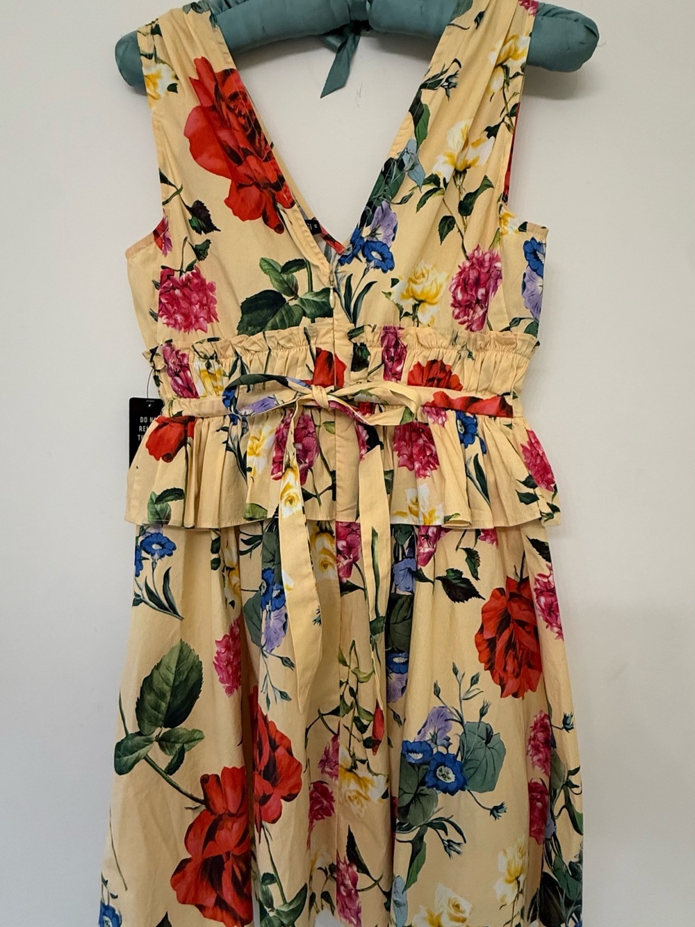 Express Yellow Floral Tie-Waist Sundress